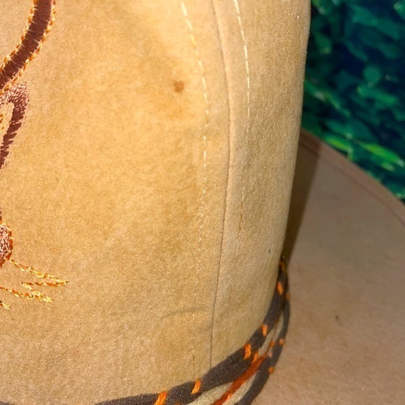 Western Wide Brim Embroidered Cowboy Fedora Hat - Picture 12 of 16